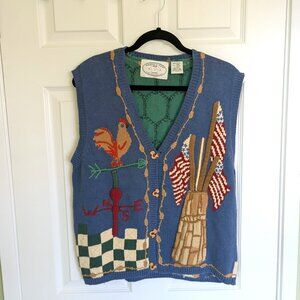 Vintage the eagle's eye Americana Rooster vest size XL